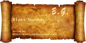 Blatt Gordon névjegykártya